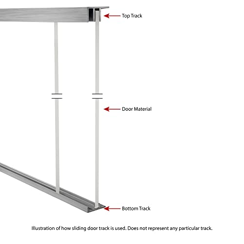 Aluminum Sliding Door Track for 1/4'' Glass or Wood Door Panels, 4 Foot Upper and Lower Track Set S194734
