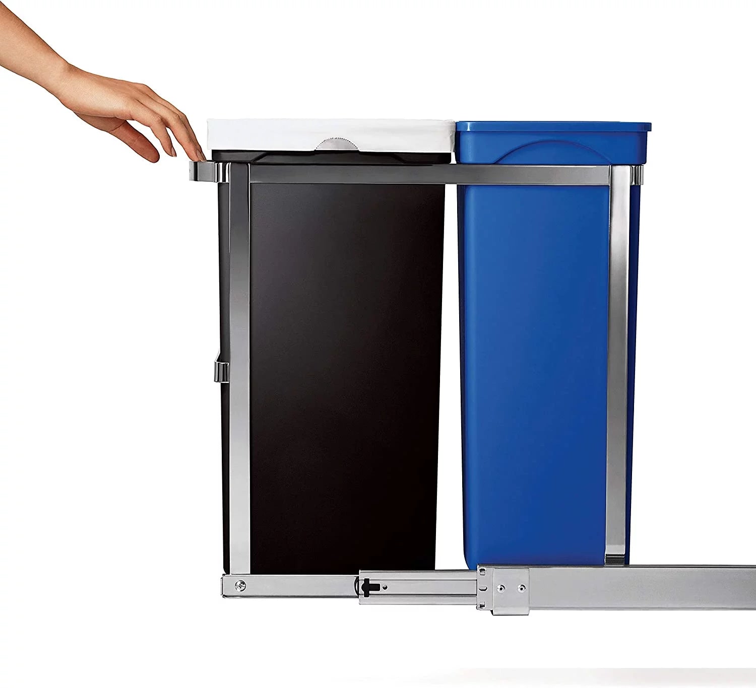 35 Liter Dual Compartment Under Counter Pull-Out Recycling Bin and Trash Can A3533