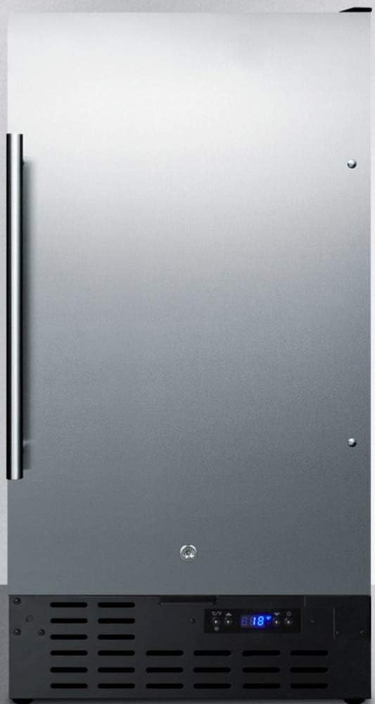 18" Wide Built-in Undercounter All-refrigerator with Stainless Steel Door, Black Cabinet, Digital Thermostat, Automatic Defrost and Front Lock U739543