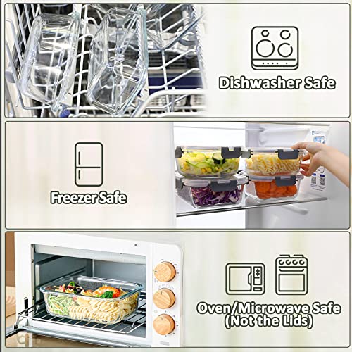 10-Pack 22 Oz Glass Meal Prep Containers with lids L643207