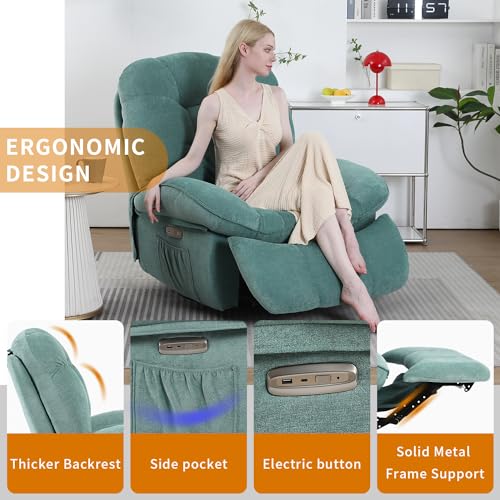 Power Recliner Chair with Heated and Massage, Swivel Rocking Recliner A625541