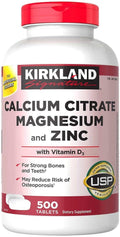 Calcium Citrate 500mg, 2-Pack of 500 Tablets Each for 1000 Ct A165