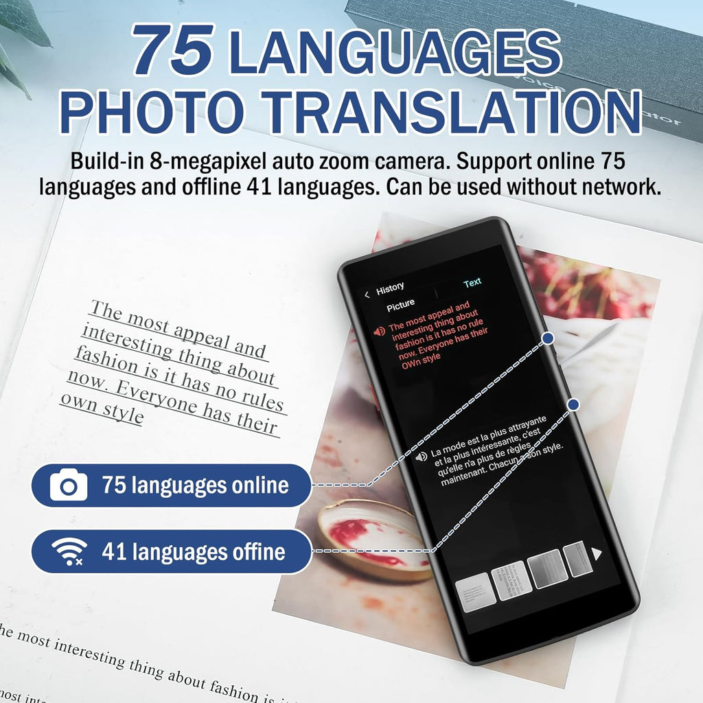 Two Way Real-Time Voice Translation Device with 5.5 Inch HD Touch Screen V229