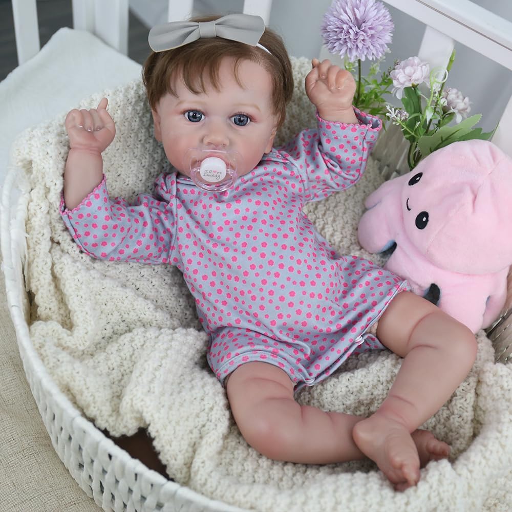20 inch Handmade Vinyl Reborn Baby Doll with Weighted Cloth Body W23120