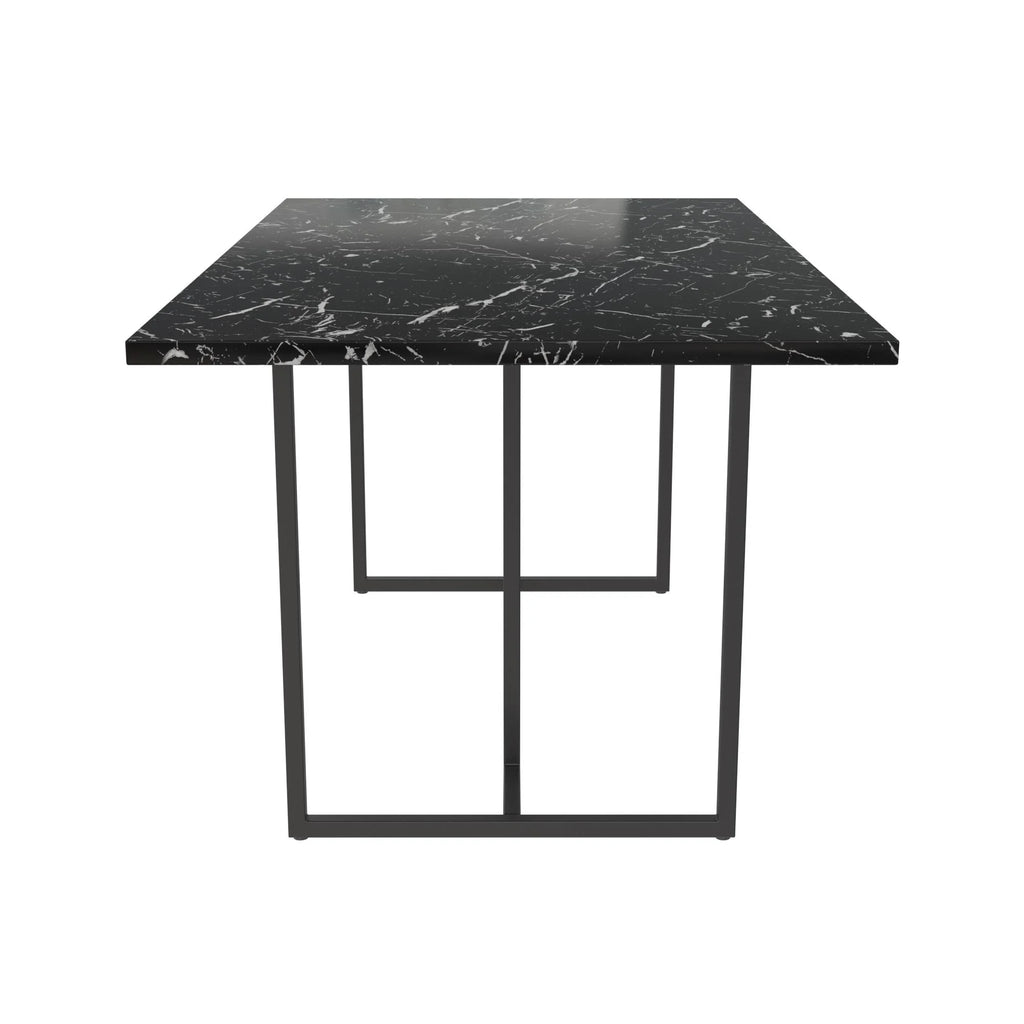 Black Marble Top Dining Table with Black Legs V7416