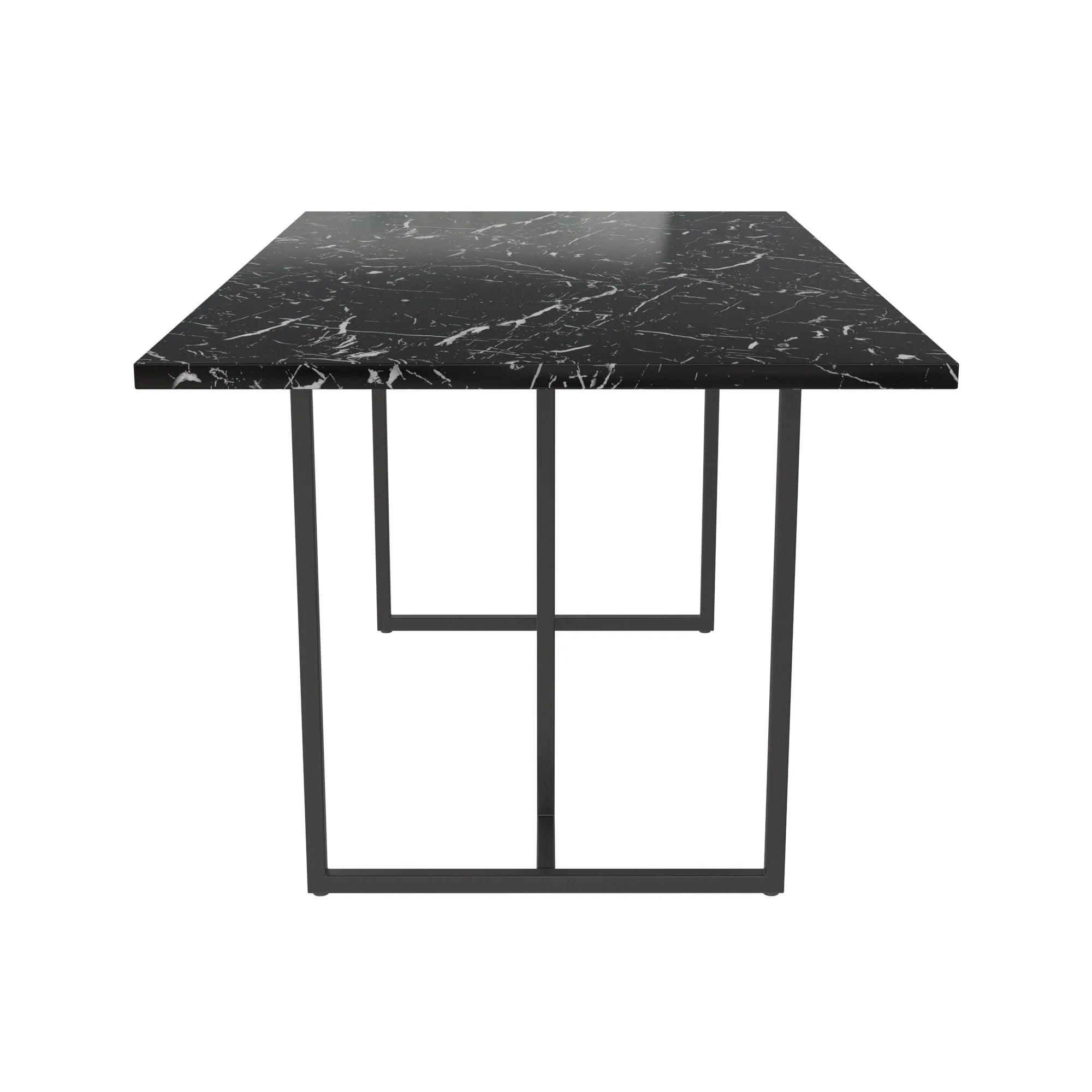 Black Marble Top Dining Table with Black Legs V7416