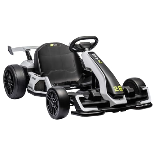 White Electric Drift Kart with Adjustable Seat U15357