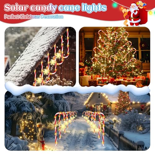 12 Pcs Solar Candy Cane Lights S31664