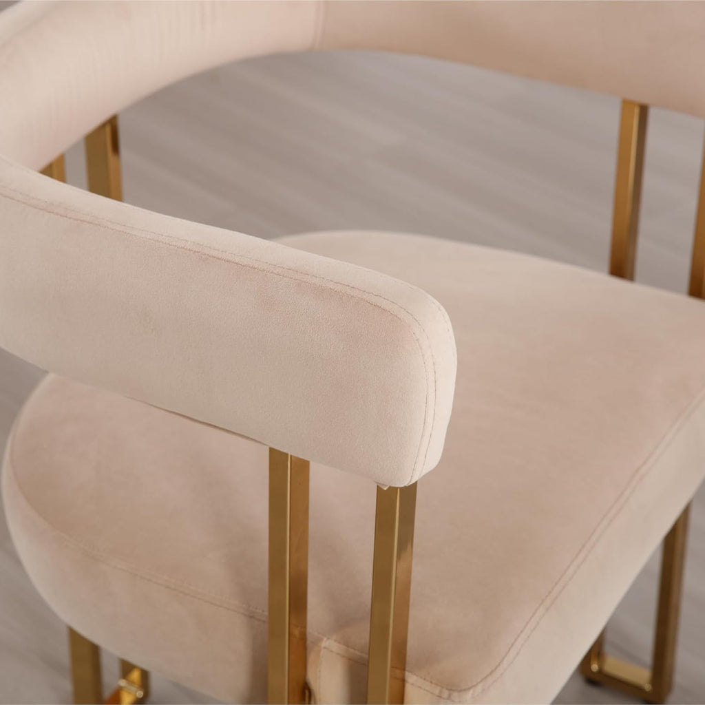 Set of 6 Velvet Khaki Dining Chairs M379133