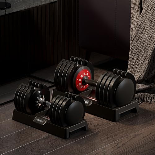 Adjustable Dumbbells 5LB to 110LB 5 in1 25/55LB Dumbbell Set with Anti-Slip Metal Handle T90783
