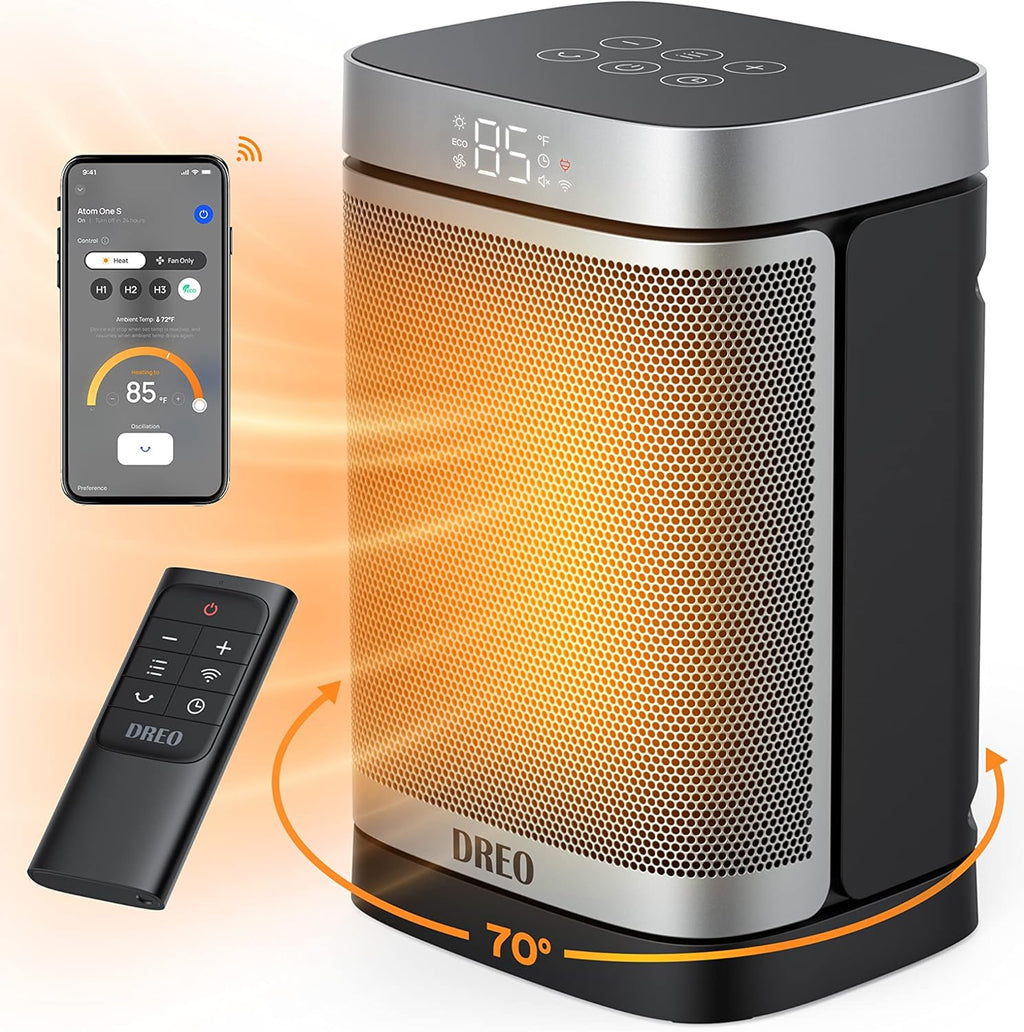 1500W Smart Portable Electric Heater with Thermostat P7825