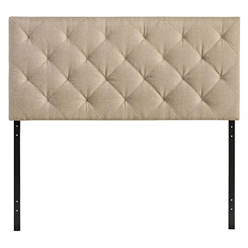 Gray Linen Upholstered Queen Headboard K18677