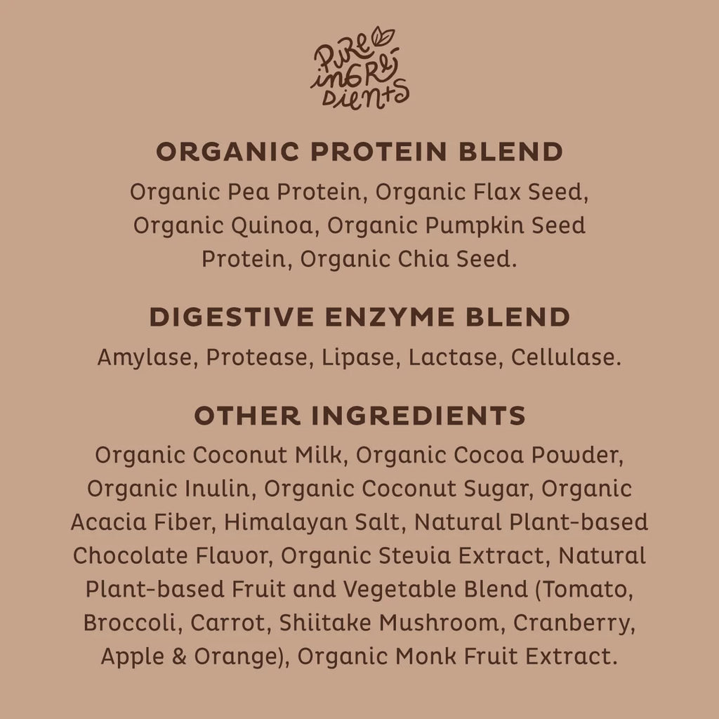 Chocolate Organic Pea Protein Powder, 30 Servings V890