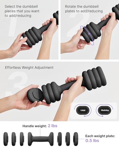 Adjustable Dumbbell Set of 2, 2-5 lbs Each I80216