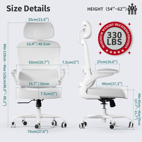 Ergonomic Mesh High Back Office Chair with Wheels (Black) J124950