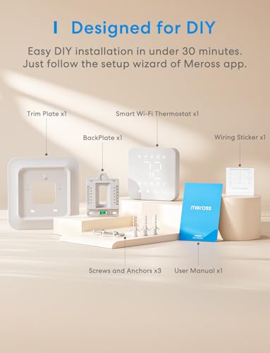 Smart Thermostat, WiFi Thermostat, C-Wire Required S7051