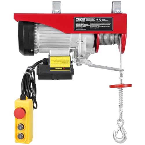 2200 lbs 1600W 110V Electric Steel Wire Winch with Wireless Remote Control 40ft Single Cable Lifting Height O205536