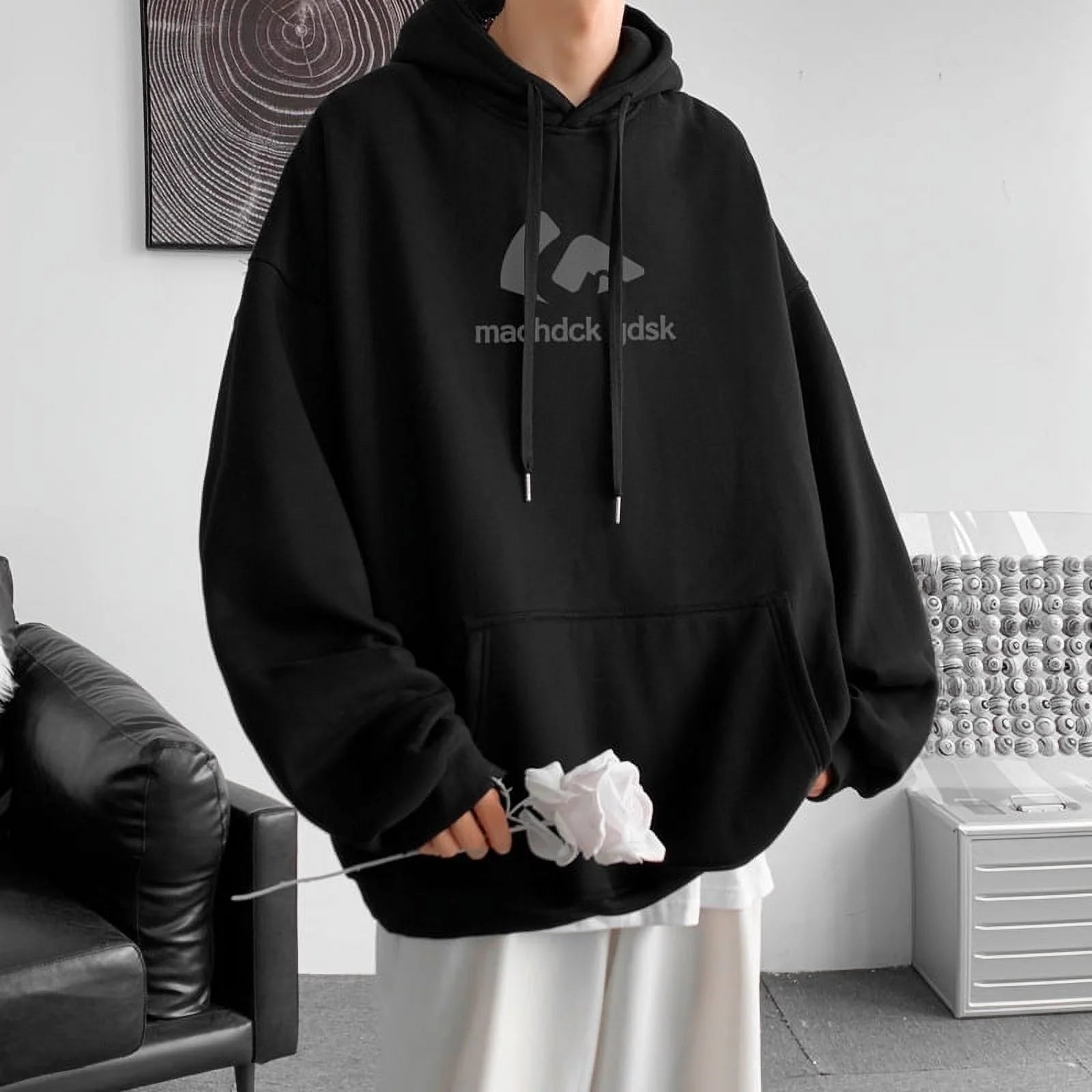 Black Hooded Sweatshirt U2864