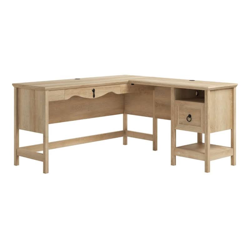 Orchard Oak L-Shaped Desk with File Drawer O5692