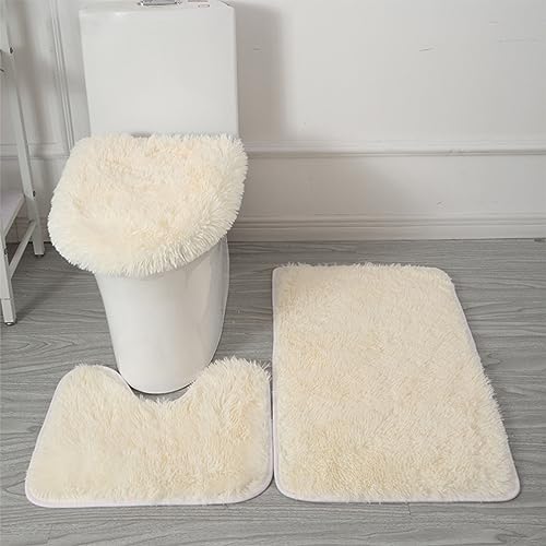 3 Piece Non Slip Soft Absorbent Bathroom Rugs Bath Mat Set P9155