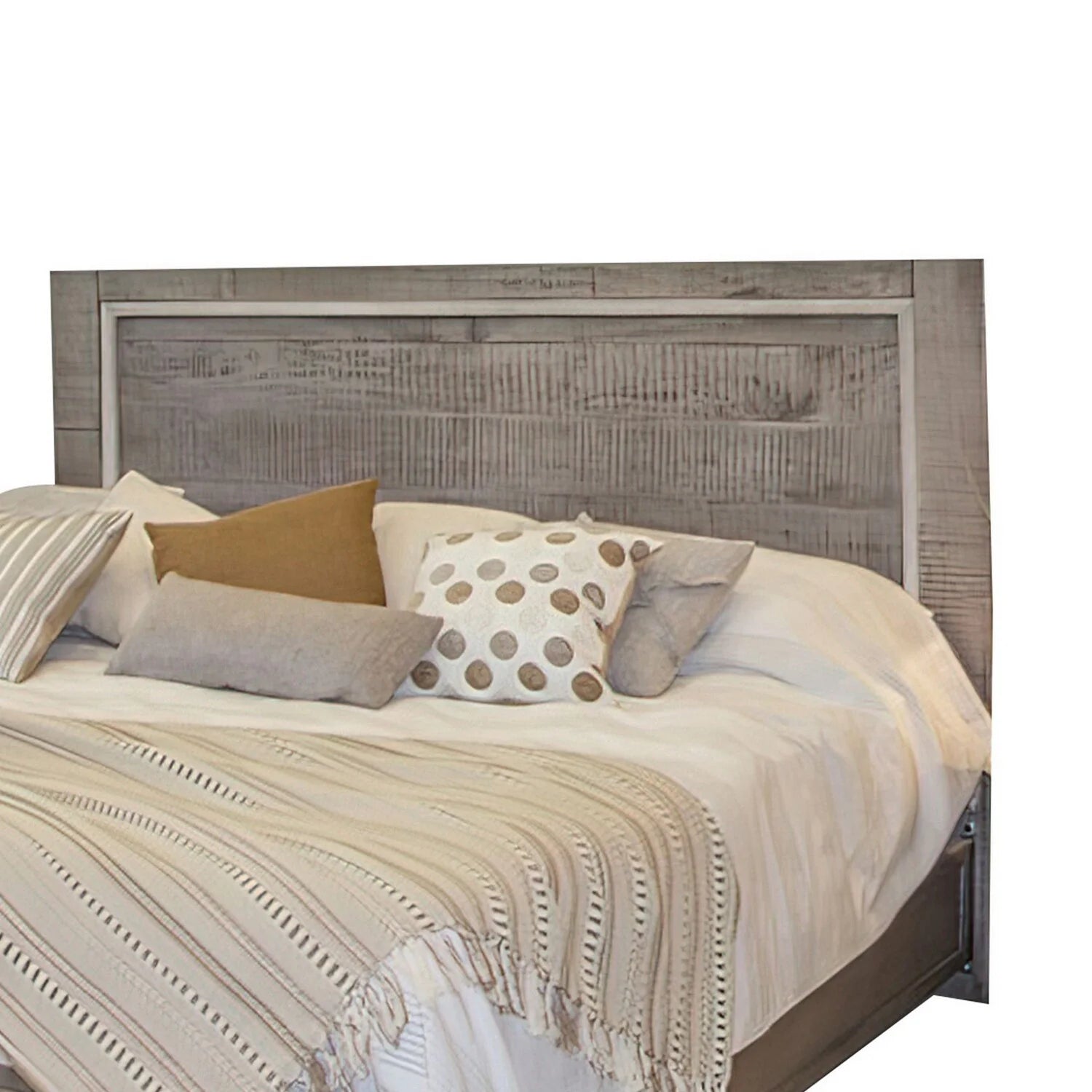 King Size Bed with Headboard Footboard Rustic Gray E50898