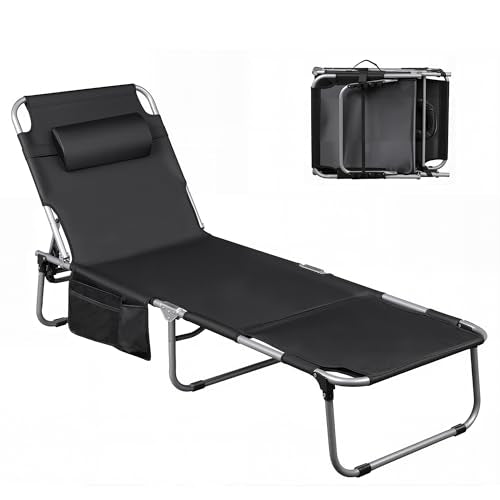 Silver Greige Portable Folding Camping Cot with Carry Bag M514