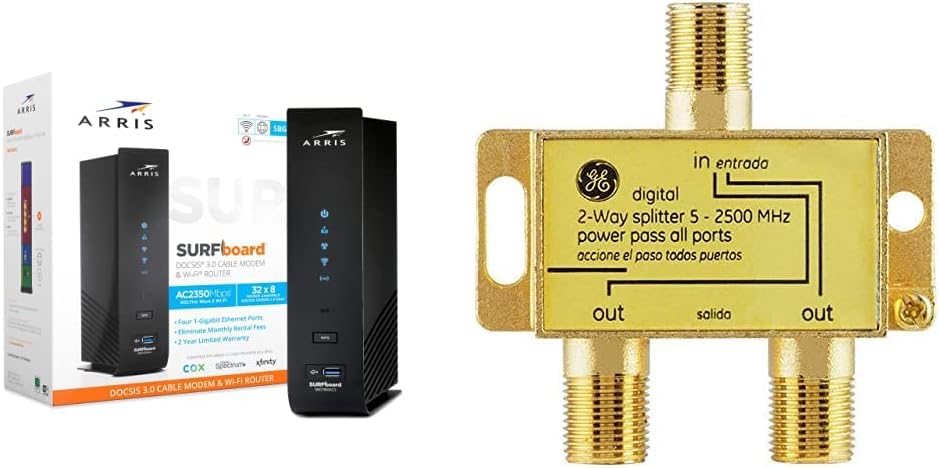 DOCSIS 3.0 Cable Modem & AC2350 Dual-Band Wi-Fi Router (black) A6332