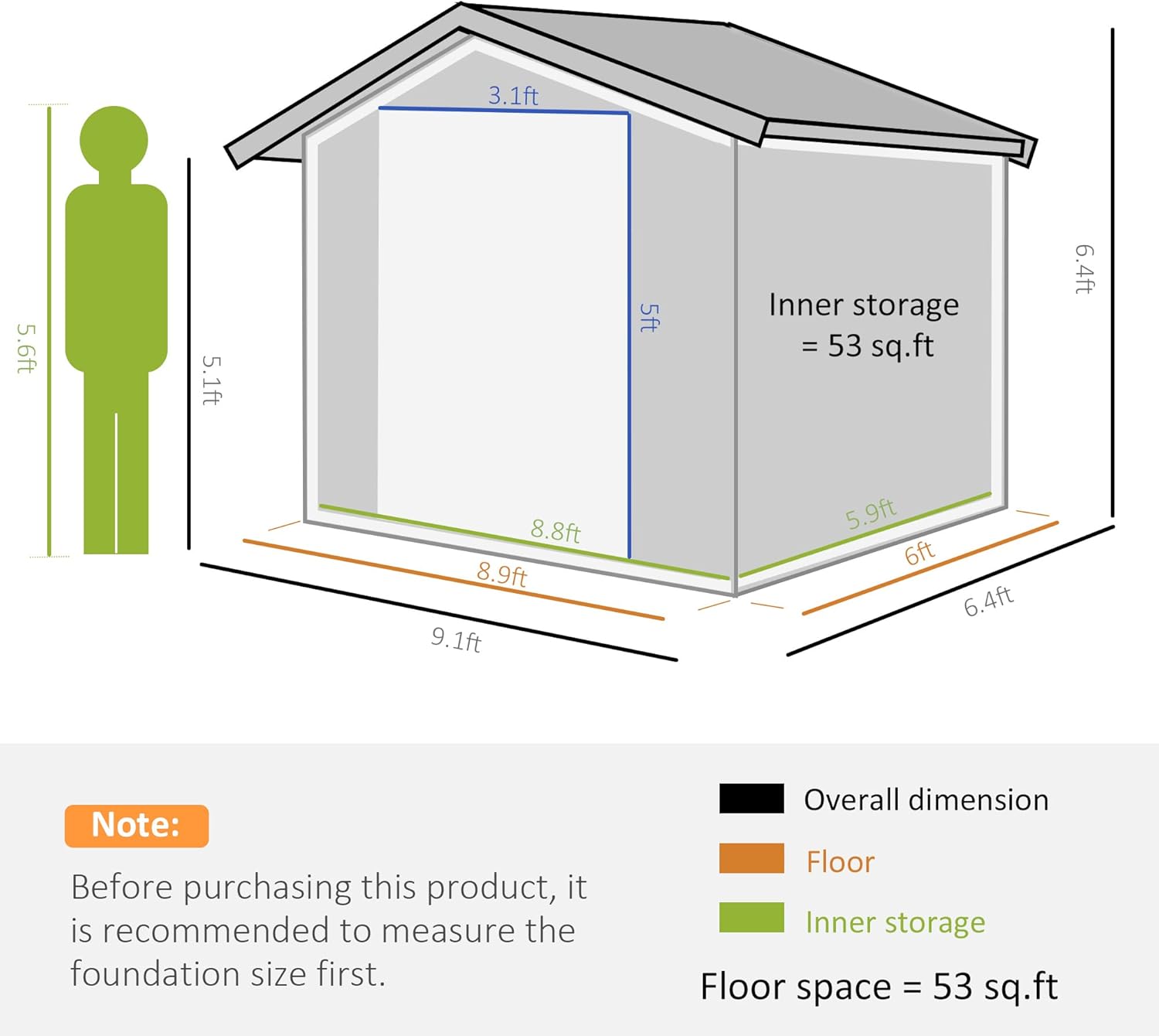 Gray/White Metal Garden Utility Storage Shed B926454