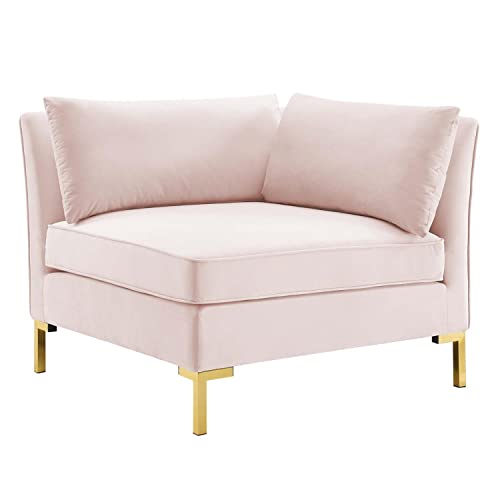 Pink Performance Velvet 5 Piece L-Shape Sectional Sofa C127