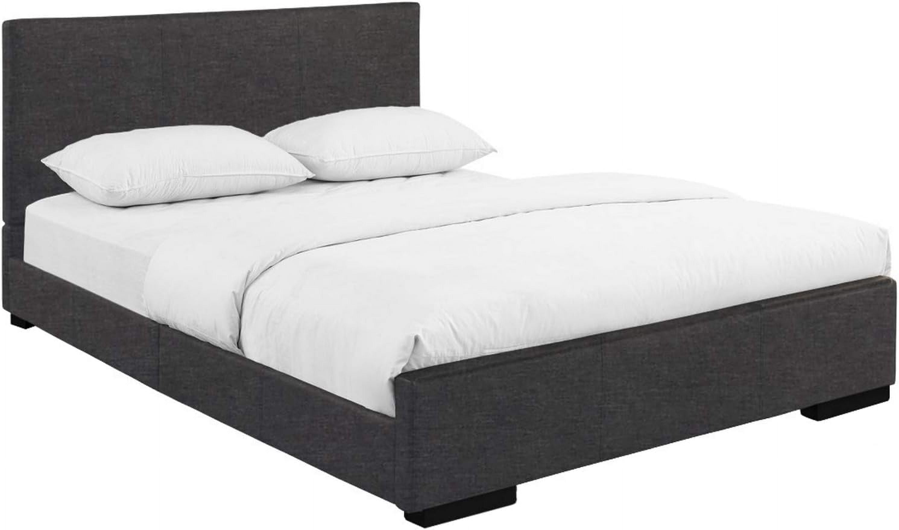 Gray Upholstered Platform Bed Frame I484
