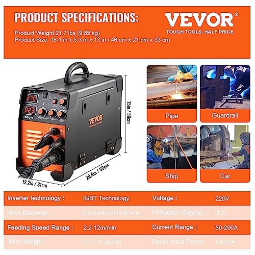 3 in 1 270 Amp MIG Lift TIG Arc Welder with IGBT DC Inverter T14579
