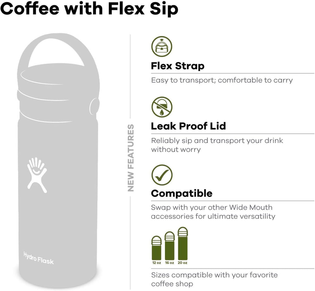 16 oz Wide Mouth Bottle with Flex Sip Lid Olive A2215