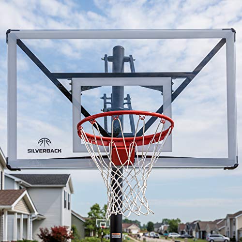 54" and 60" In-Ground Basketball Hoops with Adjustable-Height Basketball Goal Backboard Z6938