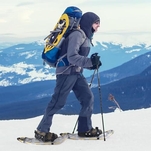 Light Weight Aluminum Snowshoes with Trekking Poles and Carrying Tote Bag F706