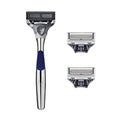 Chrome Razor Handle with 5 Blade Razor and Precision Trimmer, 3 Cartridges O9757