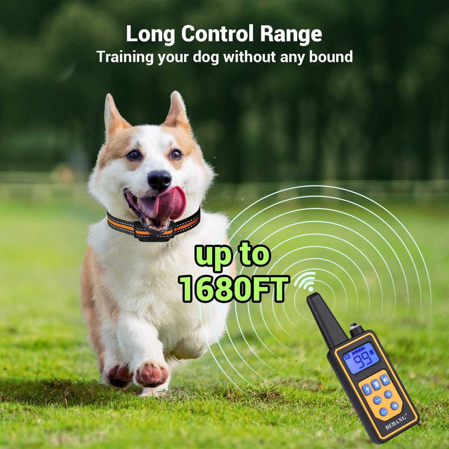 2600FT Dog Training Collar with Remote 3 Modes Beep Vibration Shock A62984