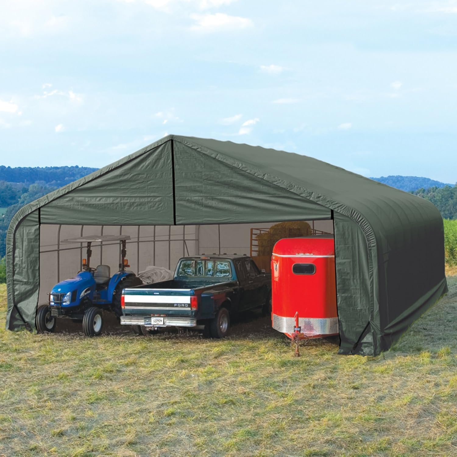 Gray 20ft.L x 30ft.W x 16ft.H Garage Shelter Z3536