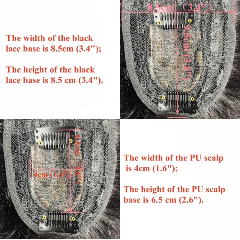 100% Human Hair Clip in Hairpieces with 3D Air Bangs Straight Hair Mid Part Wiglets (1B) I899