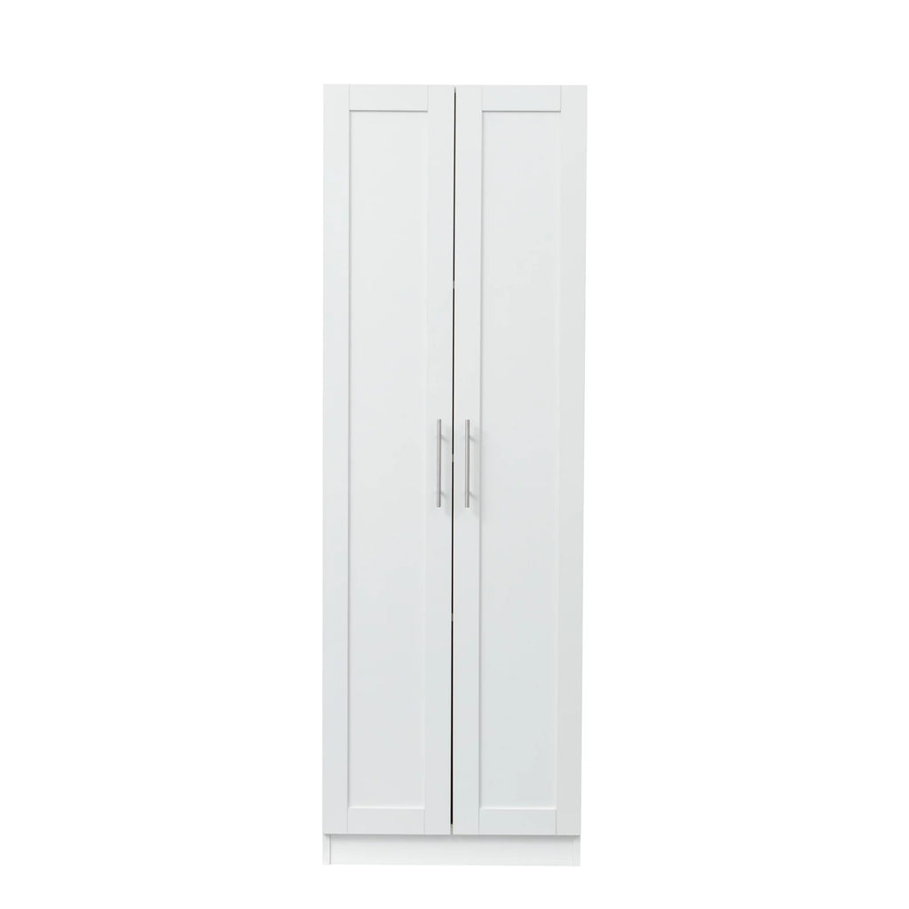 White 2 Door 3 Partition Wardrobe Cabinet Q715