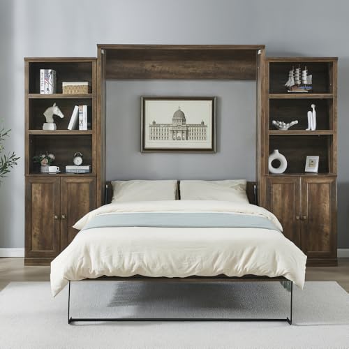 Brown Full Wood Murphy Wall Bed J7533