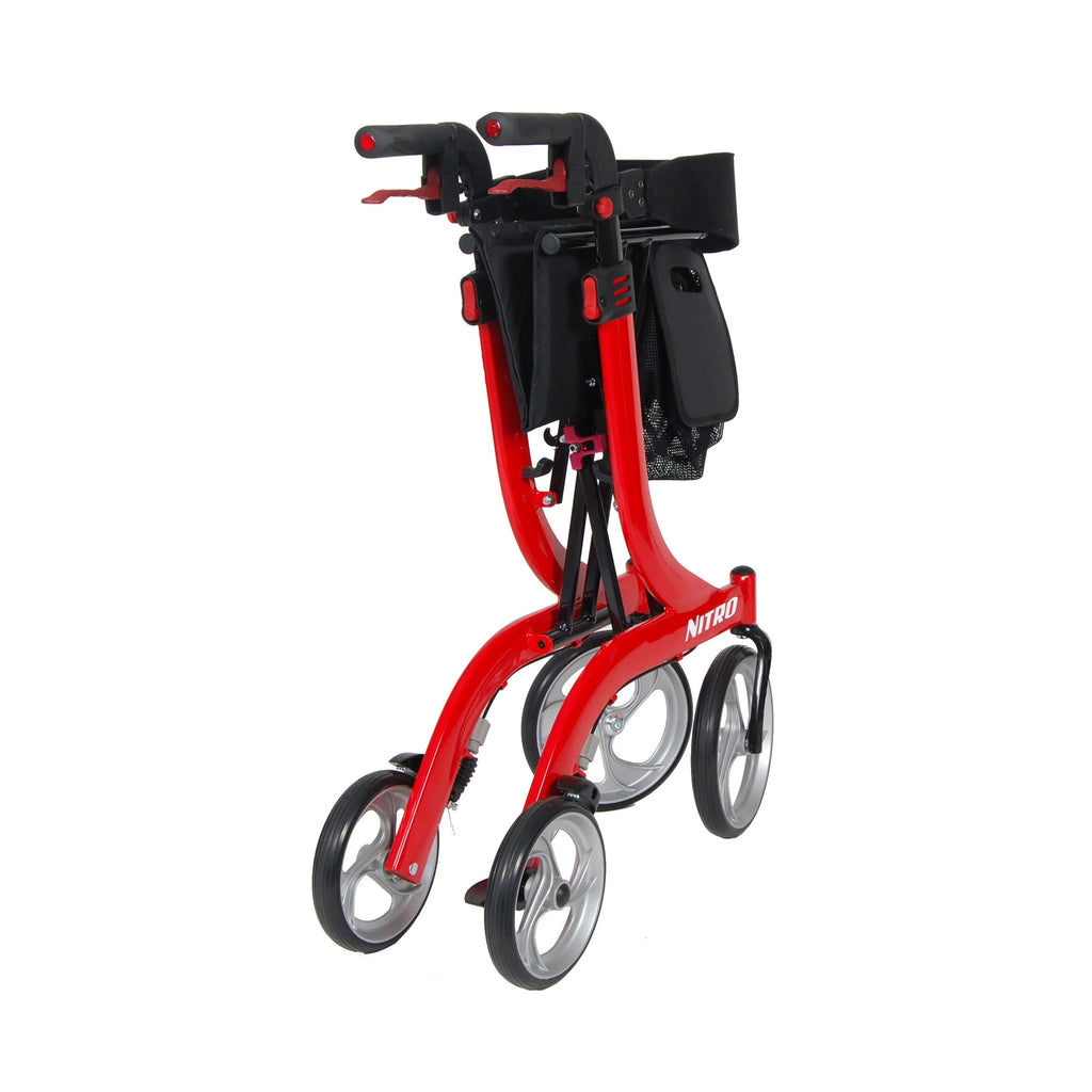Red Rollator Rolling Walker F6740