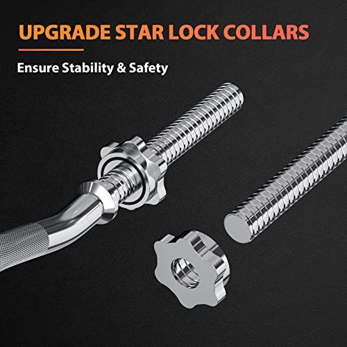 47" EZ Curl Bar Weight Lifting Bar with Star Collars I97212