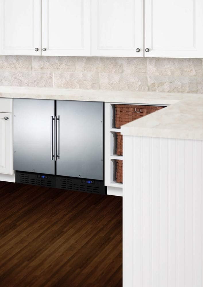 18" Wide Built-in Undercounter All-refrigerator with Stainless Steel Door, Black Cabinet, Digital Thermostat, Automatic Defrost and Front Lock U739543