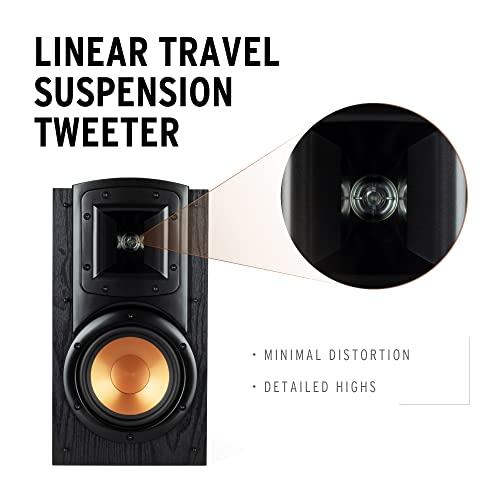 Black Bookshelf Speakers with Center Channel Speaker and Subwoofer Speaker F902
