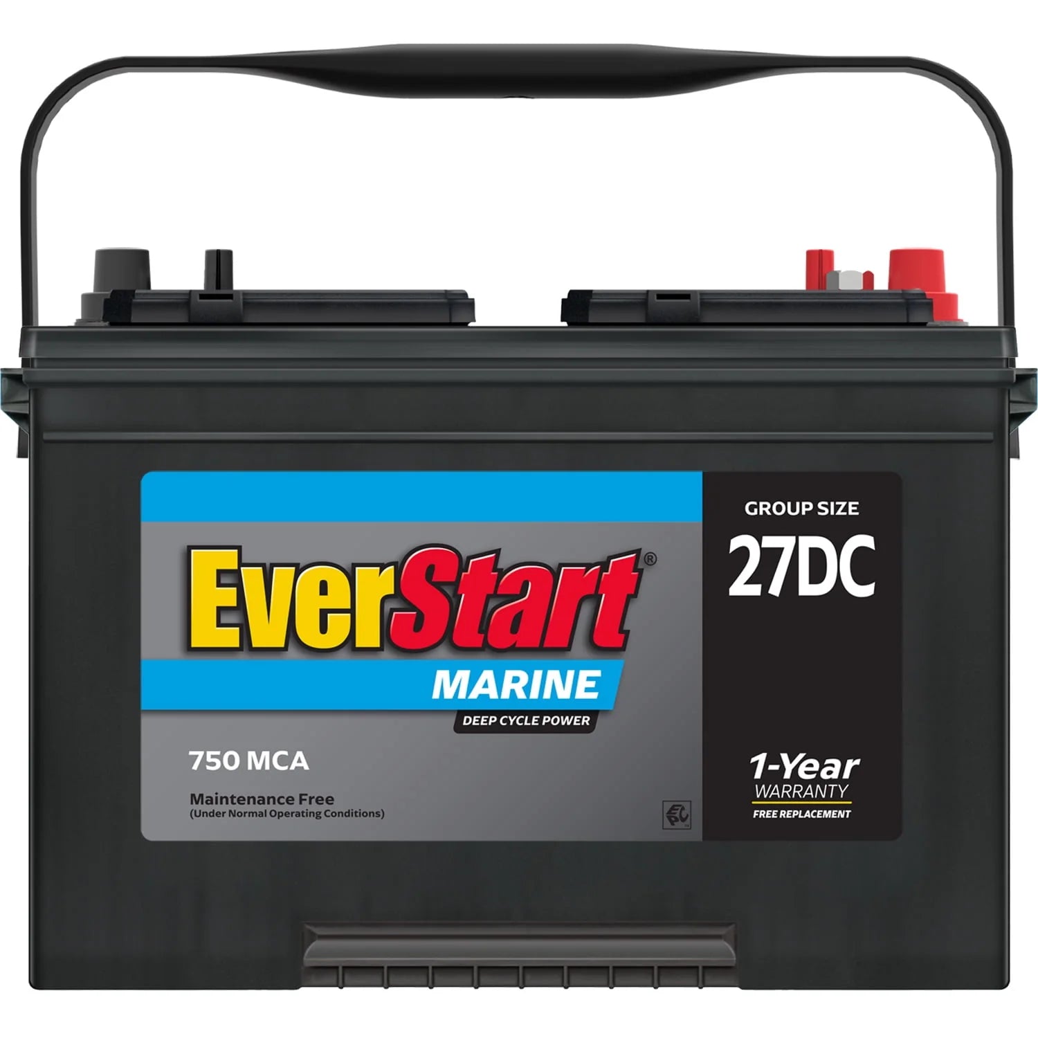 Lead Acid Marine & RV Deep Cycle Battery, Group Size 27DC 12 Volt, 740 MCA O122