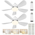 2Pack White Socket Ceiling Fan Light with Remote, Dimmable Q94034