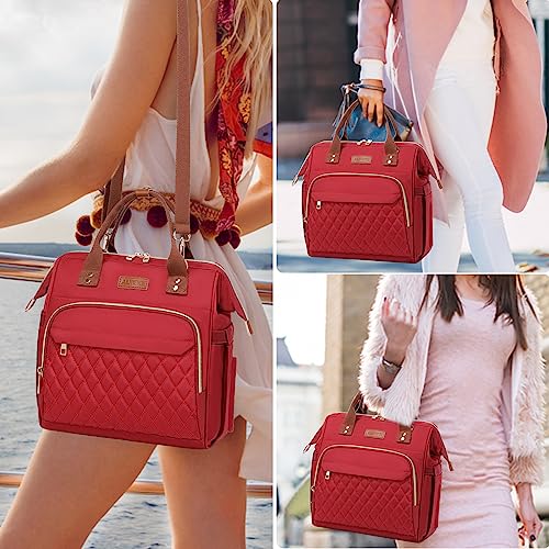 Large Insulated Lunch Tote Bag with Adjustable Strap, Pink T163