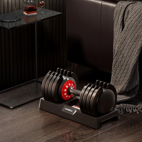 Adjustable Dumbbells 5LB to 110LB 5 in1 25/55LB Dumbbell Set with Anti-Slip Metal Handle T90783