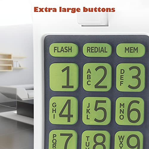 Corded Home Phone with Extra Big Buttons, Black J380041