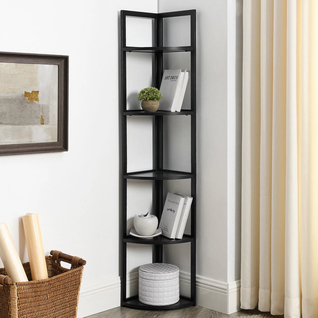 5 Tiers Corner Shelf Black T420
